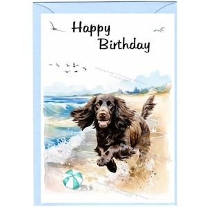 "Happy Birthday Cocker Spaniel ""Happy Birthday"" Karte mit Umschlag - Blanko innen für Ihre eigene Nachricht."
