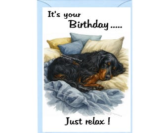 Gordon Setter Dog Birthday Card (6"x 4") with Envelope. Blank inside for your own message. Perfect for any dog lover