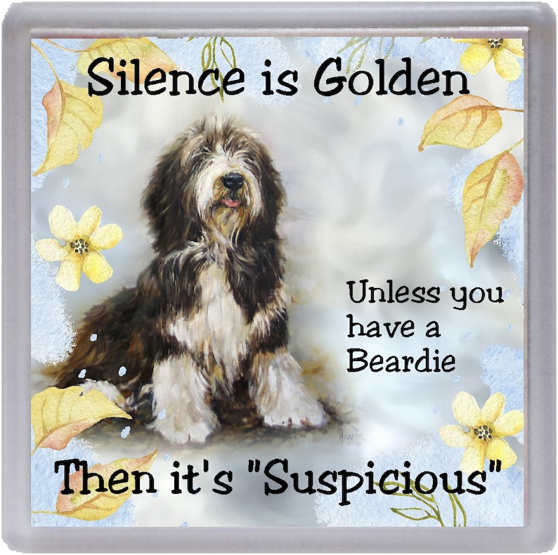 Italian Spinone Dog Coaster /"Silence is Golden Unless you ..../" by Starprint