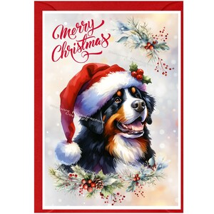 Berner Sennenhund Weihnachtskarte 15 x 10 cm Innen leer - mit Umschlag. Perfekter Artikel für jeden Hundeliebhaber
