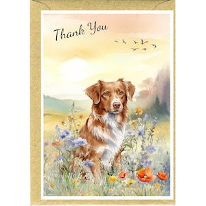 Nova Scotia Duck Tolling Retriever Dog &quot;Thank You&quot; Card (6&quot; x 4&quot;) with Envelope - Blank inside for your own message.