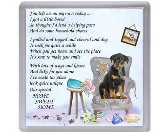 Greyhound Dog Coaster "HOME SWEET HOME Poem .." Designed by Starprint 