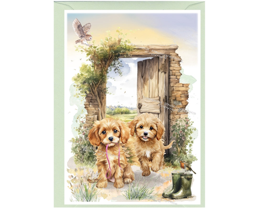 Personalised Cavapoo / Doodle / Cockapoo Dog Blank Card /notelet (6