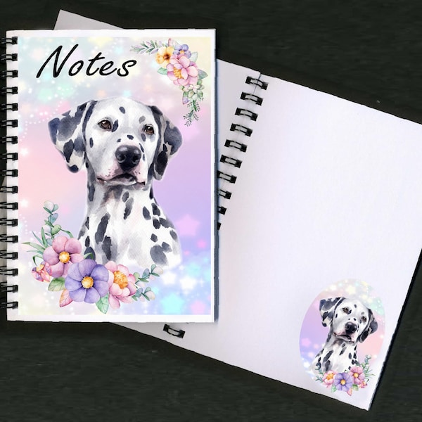 Dalmatian Dog Notebook / Notepad  with picture on each page - Great Gift for any Dog Lover