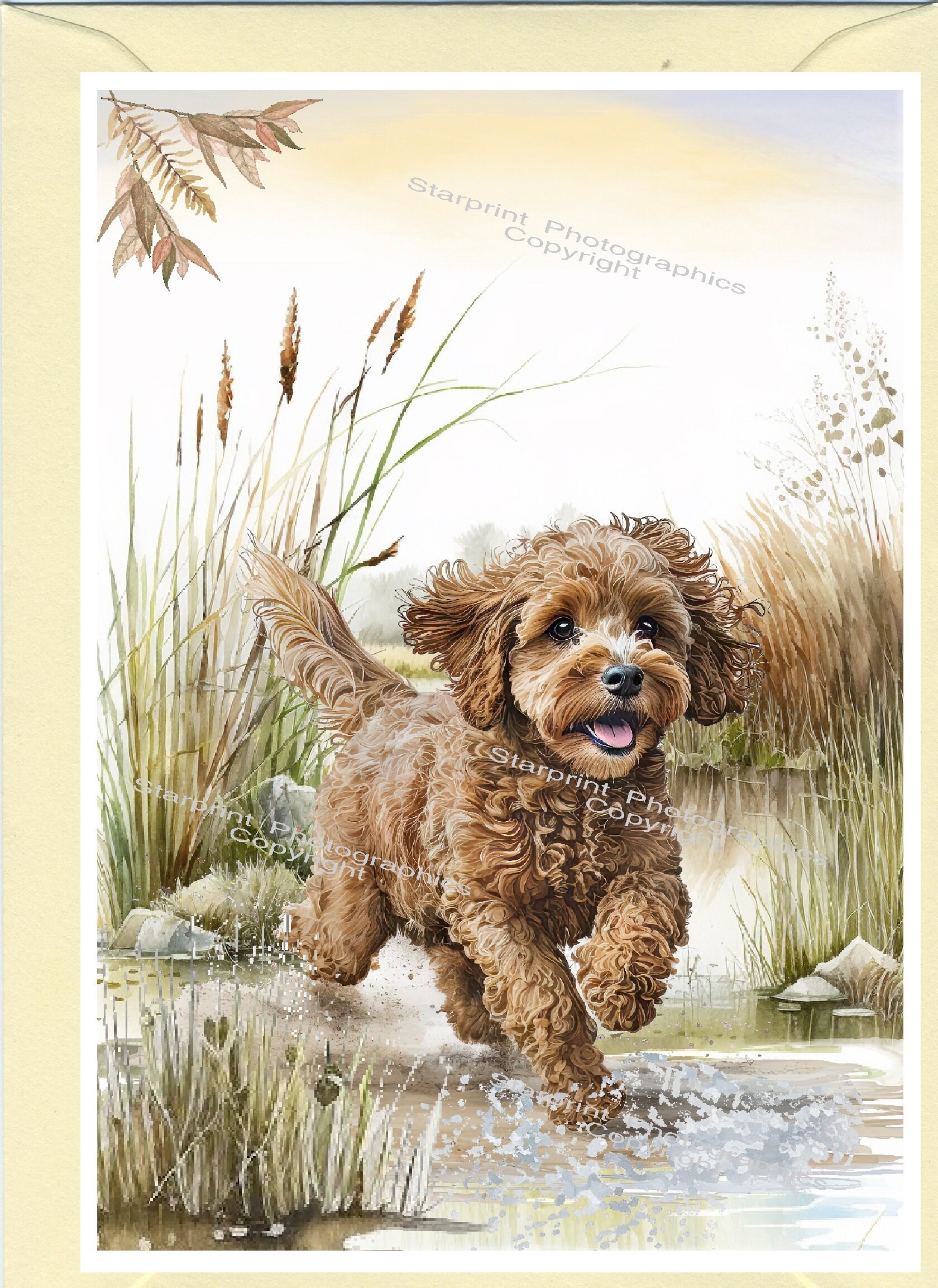 Personalised Cavapoo / Doodle Dog Blank Card /notelet (6" X 4") With ...