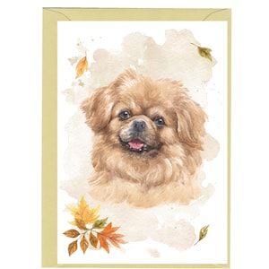 Tarjeta en blanco para perro Spaniel tibetano /Notelet (6" x 4") con sobre. Artículo perfecto para cualquier amante de los perros.