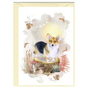 Personalised Pembroke Welsh Corgi Dog Greetings Card /Notelet (6" x 4") with Envelope.  Can be left blank if preferred