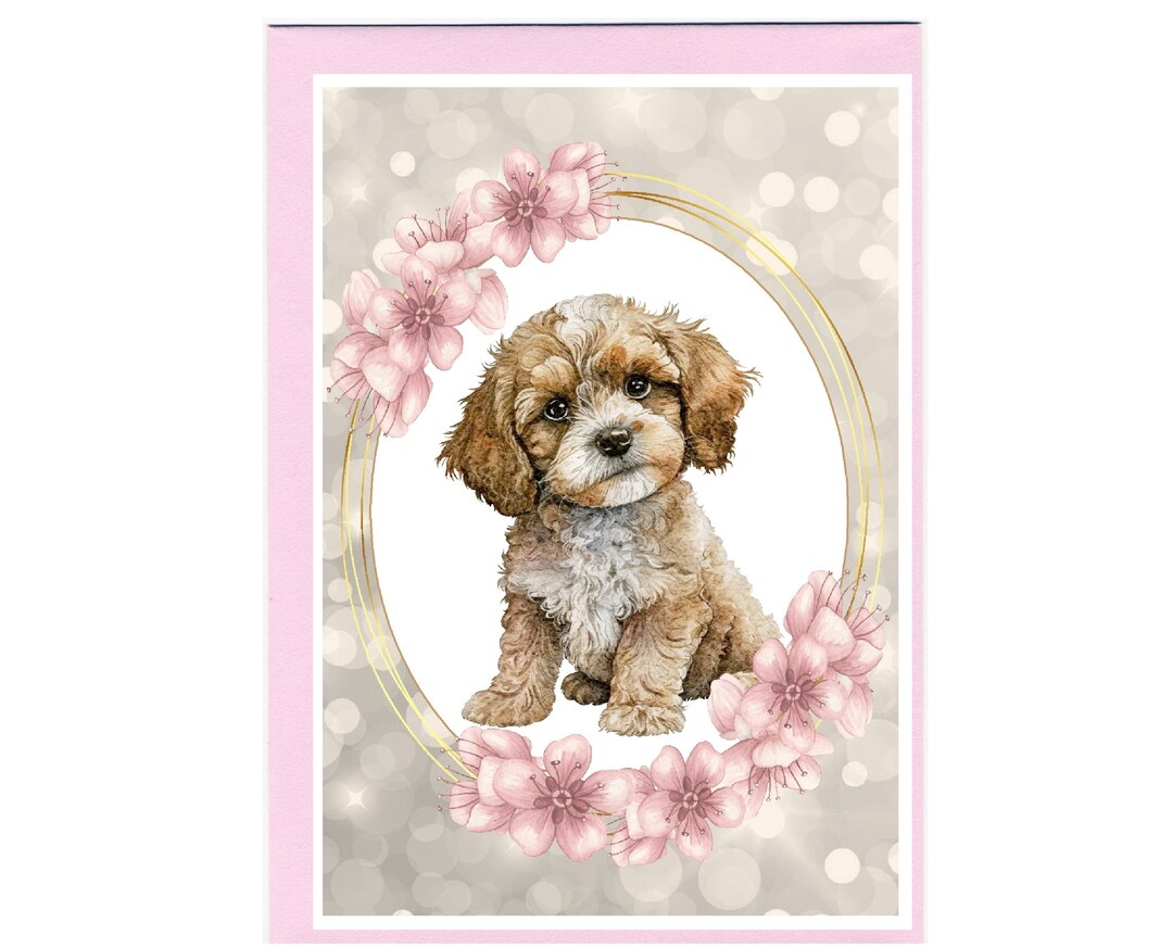 Personalised Cavapoo / Doodle Dog Blank Card /notelet (6" X 4") With ...