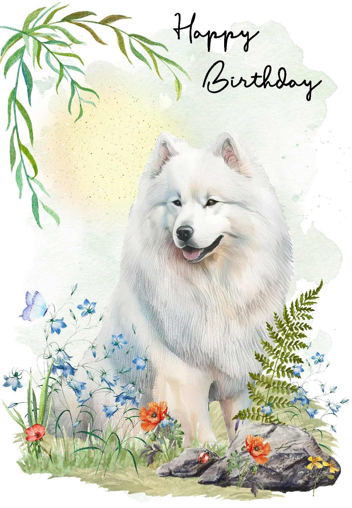 Pet Party Delights Grußkarte – Schnauzer Mit Blumen, Blanko Innen, Mit Umschlag