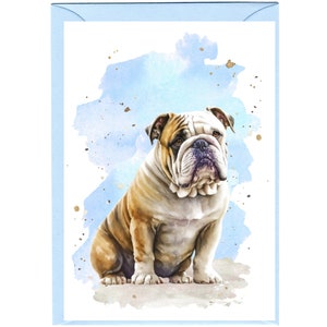 Biglietto di auguri/notelet personalizzato per cani Bulldog (6" x 4") con busta - Ideale per ogni occasione. Può essere lasciato vuoto se preferito