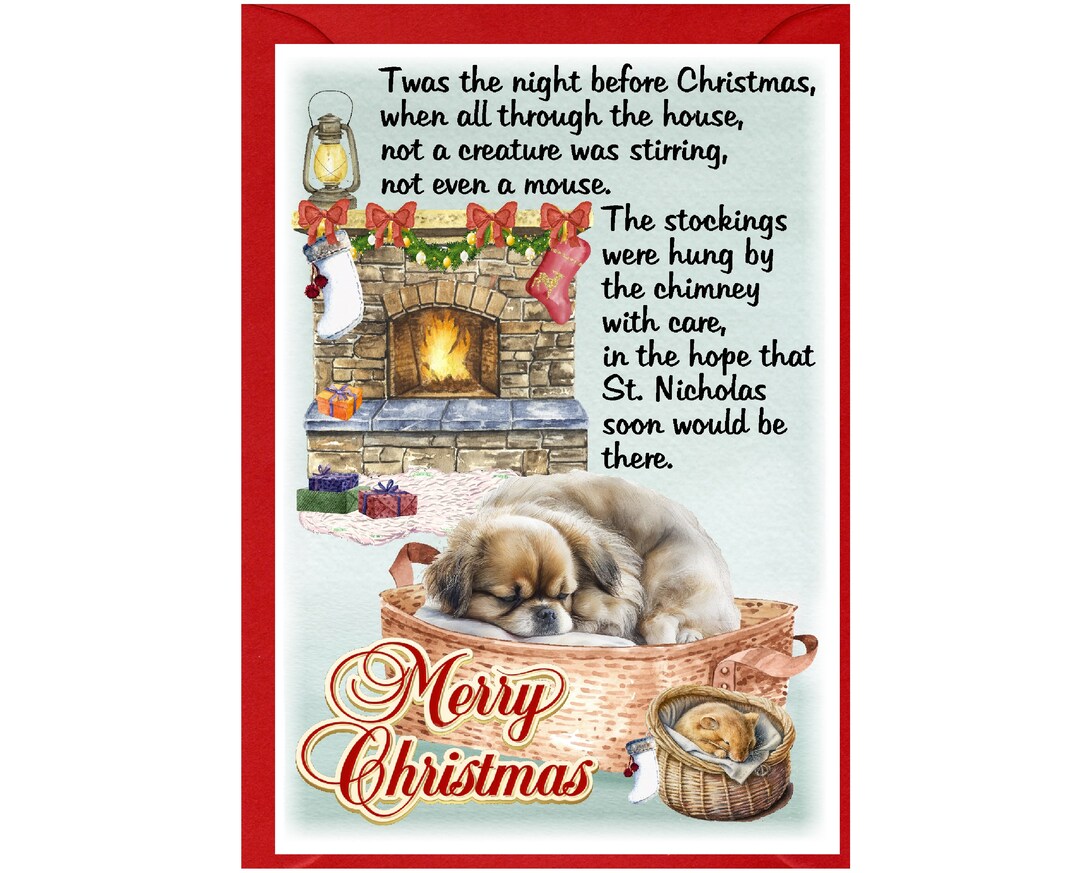 Tibetan Spaniel Dog Christmas Card (6" X 4") Blank Inside - With ...