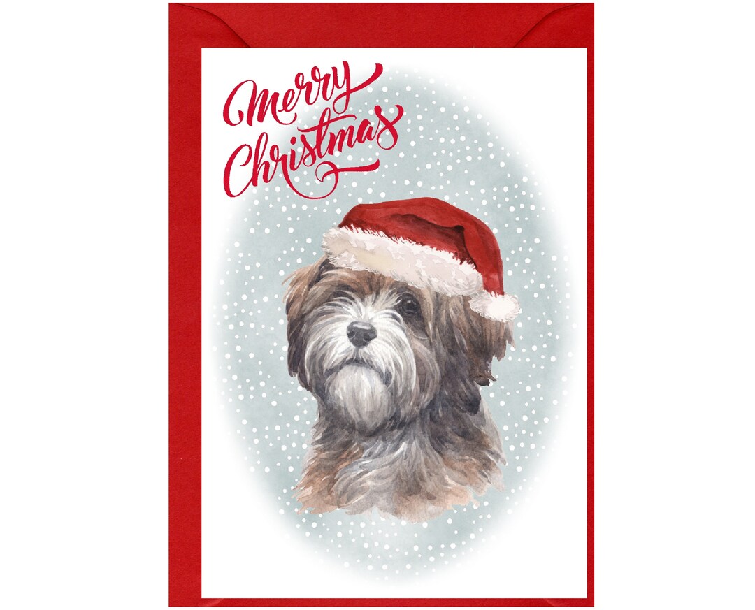 Tibetan Spaniel Dog Christmas Card (6" X 4") Blank Inside - With Envelope. Perfect Item For Any Dog Lover - View #2