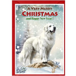 Pyrenean Mountain Dog Christmas Card (6&quot; x 4&quot;) Blank inside - with Envelope.  Perfect item for any Dog Lover