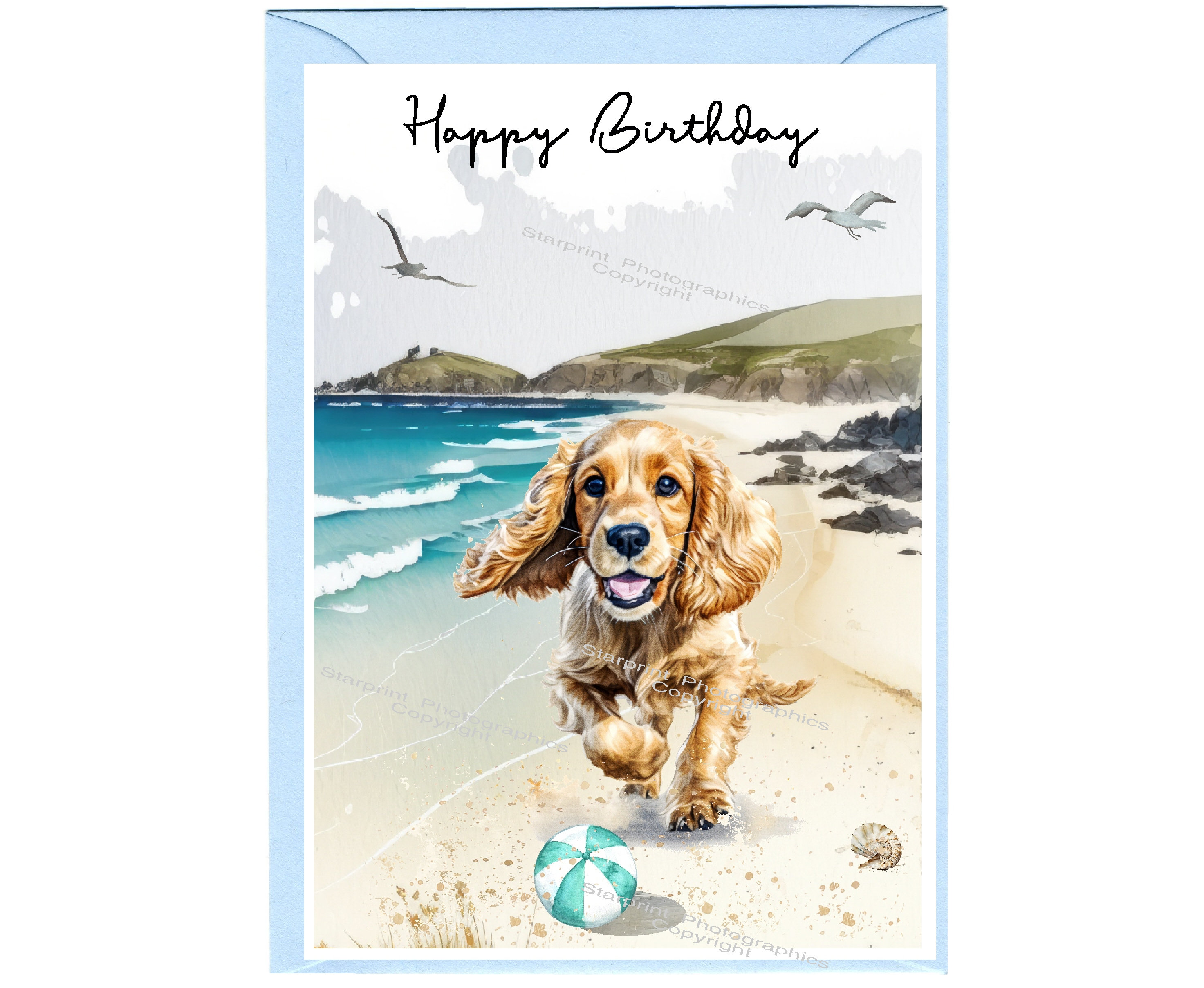 1 x biglietto di auguri – Cocker Spaniel cioccolato inglese cane animale domestico anniversario San Valentino uomo donna compleanno fidanzata fidanzato amico #81041