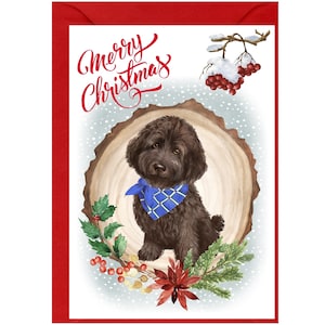 Cockapoo / Doodle-Hund Weihnachtskarte 15 x 10 cm Innen leer - mit Umschlag.  Perfekter Artikel für jeden Hundeliebhaber