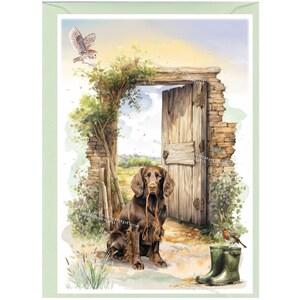 Gepersonaliseerde hondenwenskaart cocker-spaniël (6 x 4 inch) met envelop: ideaal voor elke gelegenheid.  Kan desgewenst leeg worden gelaten