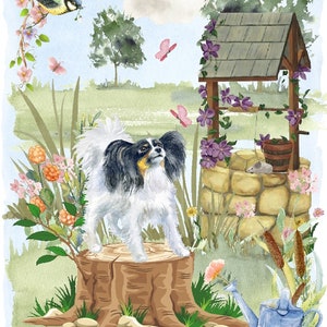 Papillon (vlinder) hond blanco kaart/notelet (6" x 4") met envelop - wensputontwerp. Perfect item voor elke hondenliefhebber