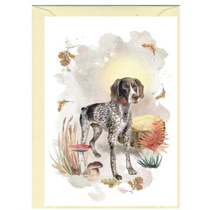 Gepersonaliseerde Duitse kortharige staande hond wenskaart /Notelet (6 "x 4") met envelop.  Kaart kan indien gewenst blanco worden gelaten