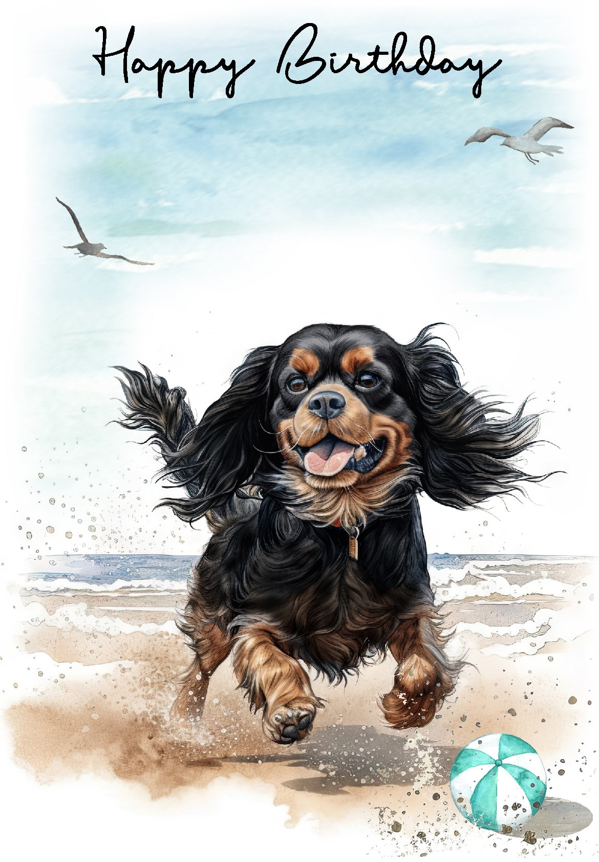 Cavalier King Charles Spaniel (black Tan) Dog 