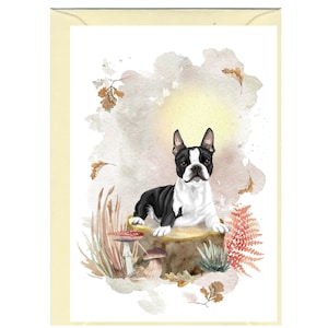 Gepersonaliseerde Boston Terrier Dog-wenskaart /Notelet (6" x 4") met envelop - ideaal voor elke gelegenheid.  Kan desgewenst leeg worden gelaten