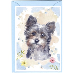 Cartão em branco para cachorro Yorkshire Terrier/Notelet (6" x 4") com envelope - Dia das Mães, Dia dos Namorados, Aniversário, etc. Item perfeito para qualquer amante de cães