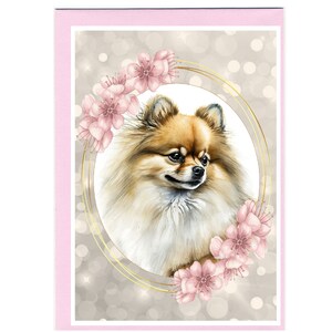 Gepersonaliseerde Pommerse hondenwenskaart (6 x 4 inch) met envelop: ideaal voor elke gelegenheid.  Kan desgewenst leeg worden gelaten