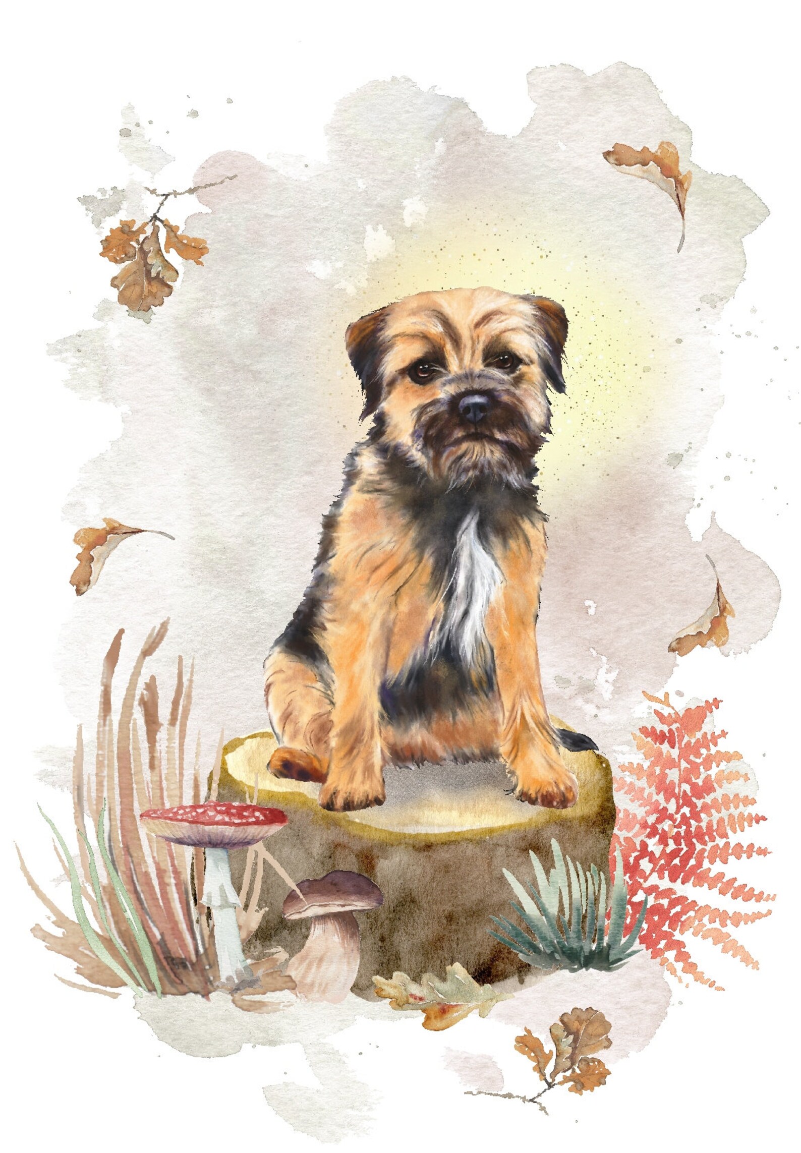 Border Terrier 'just To Say' Greetings Card | 5"x5" Square - View #3
