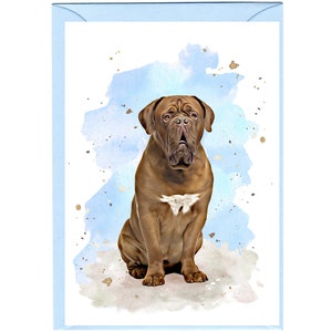 Cartão/bilhete personalizado para Dogue de Bordeaux (15 cm x 10 cm) com envelope - Ideal para qualquer ocasião. Pode ser deixado em branco, se preferir.