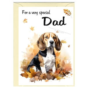 Beagle Hund Blanko Karte (6"x 4") mit Umschlag - Ideal für Vatertag, Geburtstag, etc.