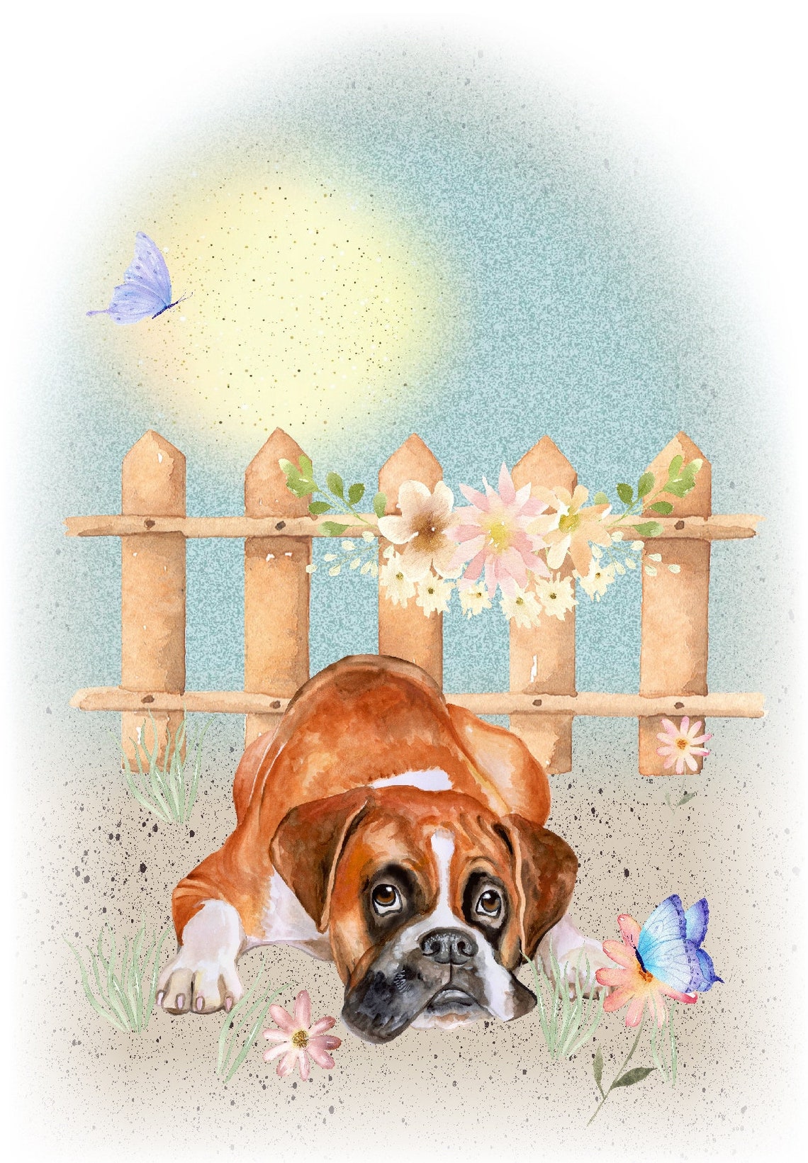 Boxer Dog Blank Card /notelet (6" X 4") With Envelope - Mothers Day ...