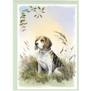 Gepersonaliseerde Beagle Hound Dog-wenskaart (6 x 4 inch) met envelop - ideaal voor elke gelegenheid.  Kan desgewenst leeg worden gelaten