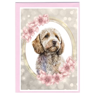 Gepersonaliseerde Cockapoo / Doodle Dog Greetings Card /Notelet (6"x 4") met envelop - Ideaal voor elke gelegenheid. Kan indien gewenst leeg gelaten worden