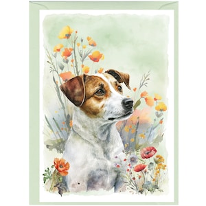 Biglietto di auguri personalizzato per cani Jack Russell Terrier/biglietto di auguri (6" x 4") con busta. Può essere lasciato vuoto se si preferisce