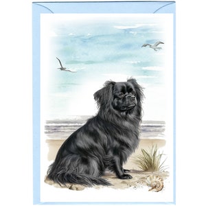 Gepersonaliseerde Tibetaanse Spaniel Hond Wenskaart /Notelet (6" x 4") met envelop - Ideaal voor elke gelegenheid. Kan indien gewenst leeg gelaten worden