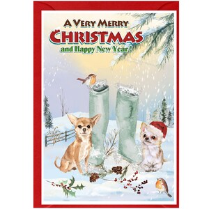 Chihuahua-Weihnachtskarte (6 "x 4") Innen leer - mit Umschlag."  Perfekter Artikel für jeden Hundeliebhaber