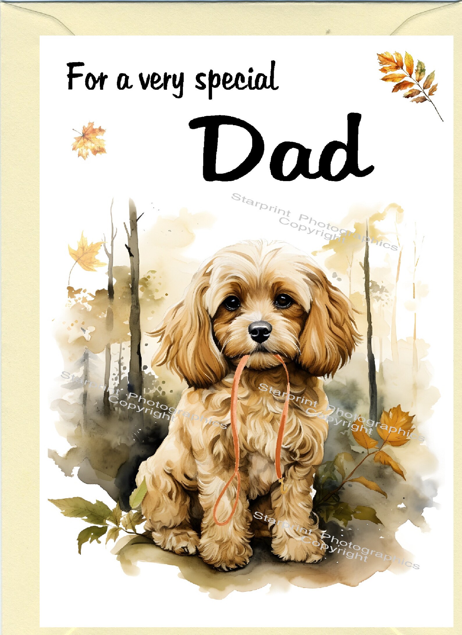 Cavapoo Doodle Dog Blank Card /notelet for DAD (6" X 4") With Envelope ...