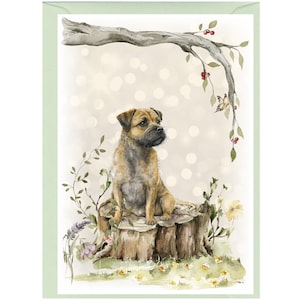 Gepersonaliseerde Border Terrier Dog-wenskaart /Notelet (6" x 4") met envelop - Ideaal voor elke gelegenheid. Kan indien gewenst leeg gelaten worden
