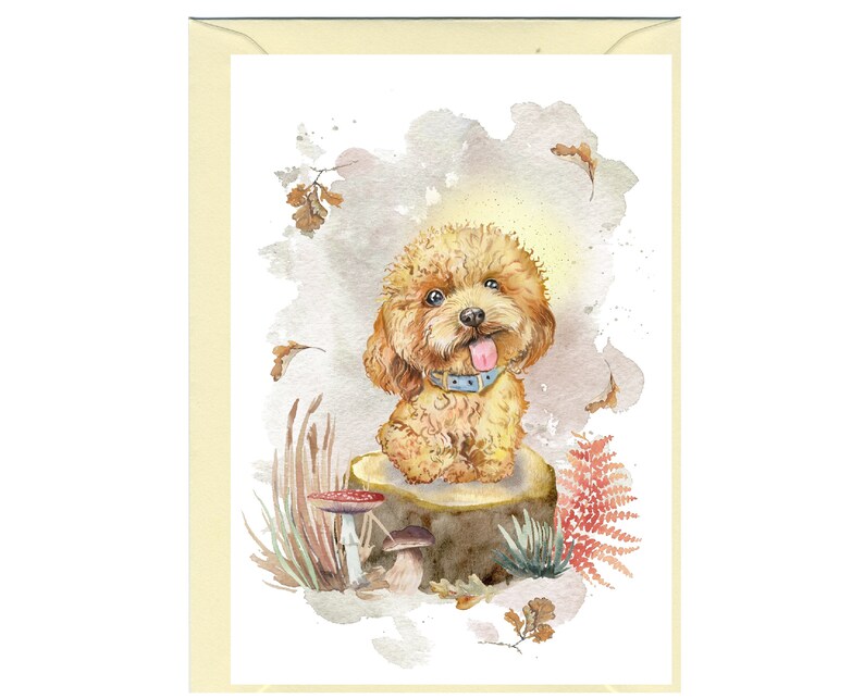Personalised Poodle apricot Dog Greetings Card /notelet Etsy