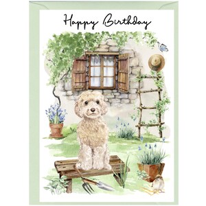 Cockapoo / Doodle Dog "Happy Birthday" Card (6" x 4") with Envelope - Blank inside for your own message. Perfect for any dog lover