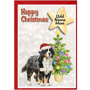 Personalisierte Berner Sennenhund-Weihnachtskarte (15,2 x 10,2 cm), innen unbeschriftet – mit Umschlag. Perfekter Artikel für jeden Hundeliebhaber