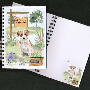 Quaderno/bloc notes per cani Jack Russell Terrier (cappotto ruvido) "Design paesaggista da giardiniere" con foto su ogni pagina - Ottimo regalo per ogni amante dei cani