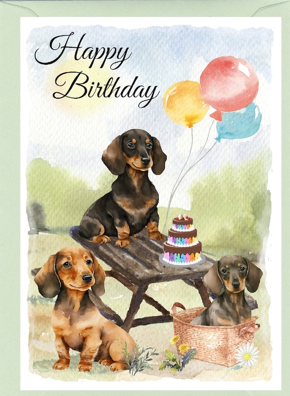 Biglietto di auguri fatto a mano con bassotto I Woof You