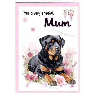 Rottweiler Hund Blankokarte für Mama (6 "x 4") mit Umschlag - Ideal für Muttertag, Geburtstag, etc.