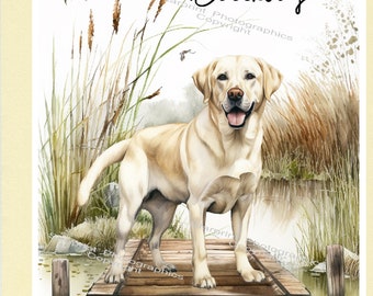 Artery8 Grußkarte „Labrador Mit Brille & Hut“ – Witzige Karte Für Ihn/sie, Blanko Innen