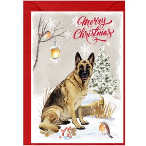 Weihnachtskarte ""Schäferhund"" mit Umschlag."  Perfekter Artikel für jeden Hundeliebhaber