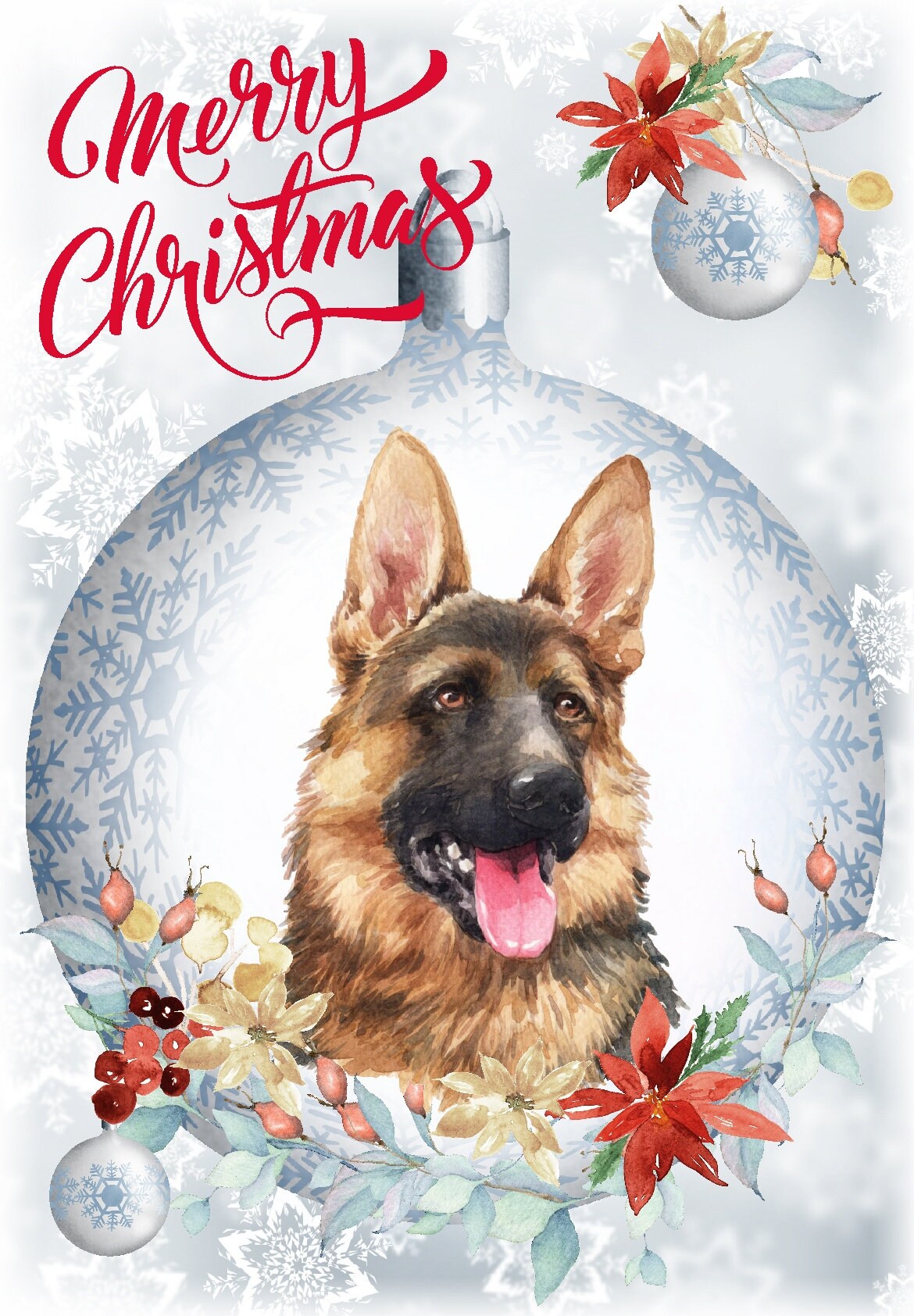 German Shepherd Dog Christmas Card (6