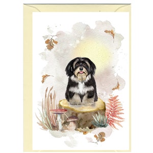 Gepersonaliseerde blanco kaart Havanezer hond (6 x 4 inch) met envelop.  Kaart kan indien gewenst blanco worden gelaten