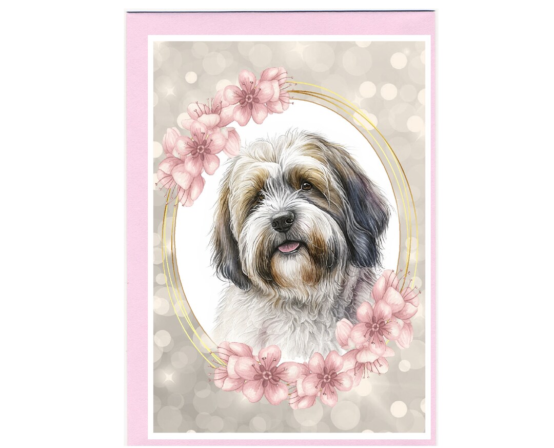 Buy Personalised Tibetan Terrier Dog Greetings Card /notelet (6