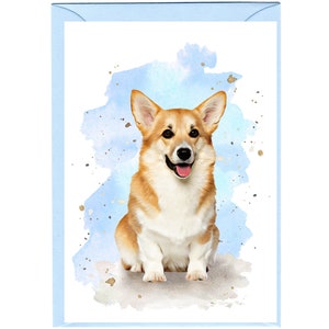 Biglietto di auguri/notelet personalizzato per cani Corgi (6"x 4") con busta - Ideale per ogni occasione. Può essere lasciato vuoto se preferito