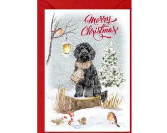 Labradoodle / Doodle Dog Christmas Card (6" x 4") Blank inside - with Envelope.  Perfect item for any Dog Lover